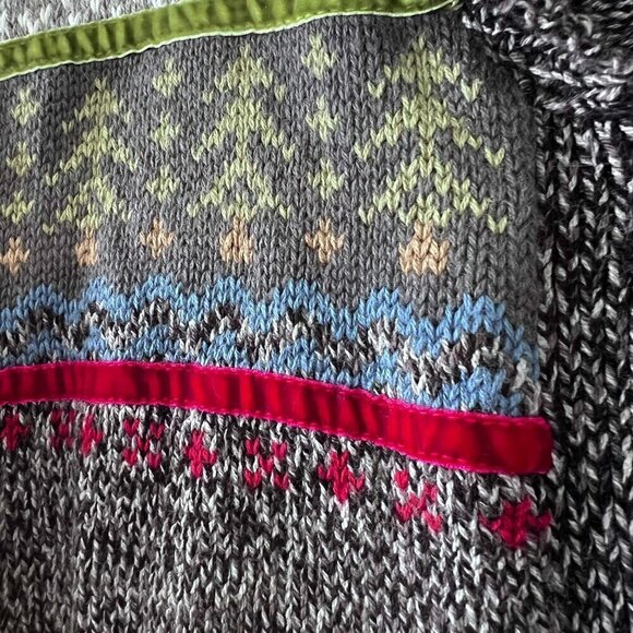 Vintage Woolrich Women's Gray Red Long Sleeve Button Down Ski Cardigan size  M - Picture 5 of 12